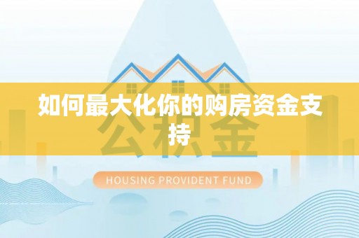 三水如何最大化你的购房资金支持